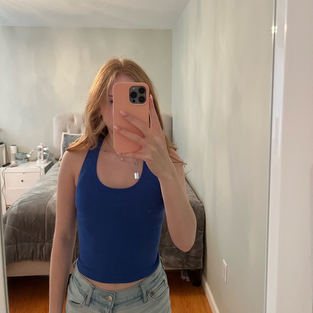 All in Motion Blue Racerback Tank Top